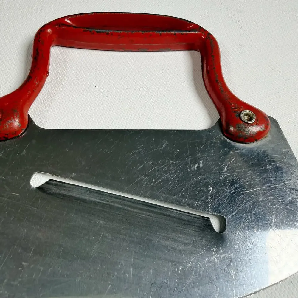 Vintage Stainless Steel Chopper/ Mezzaluna Dual-blade Slicer Cast Iron Handle